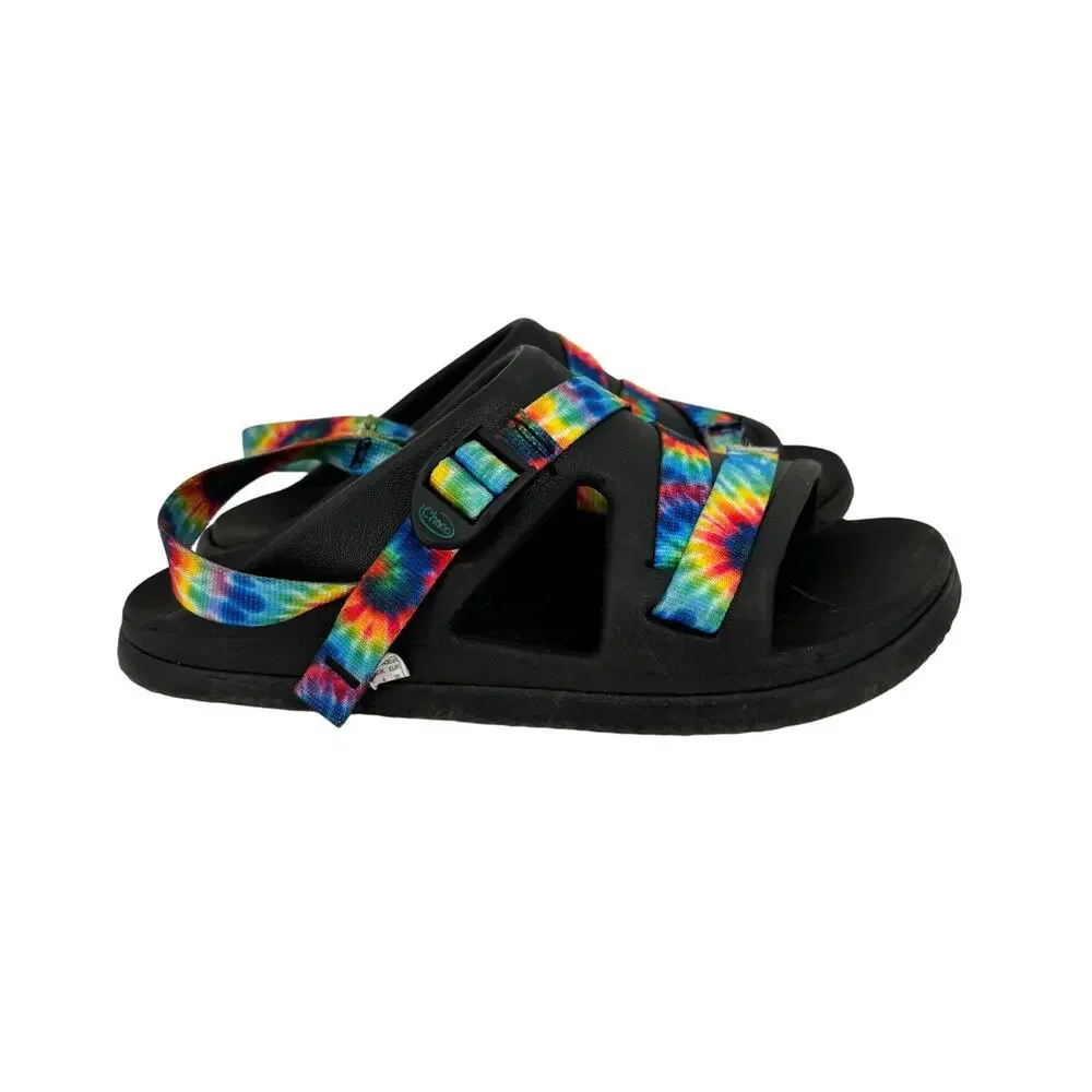 Chaco Chillos Sandals Size 5 Junior Sport‎ Black Rainbow Tie Dye Unisex Kids
